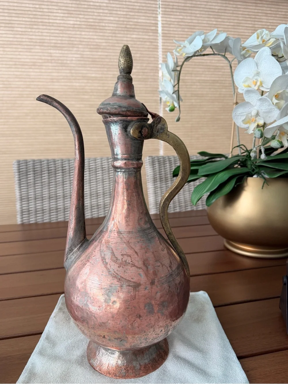 Vintage Ewer copper -brass ottoman Persian Antique pitcher